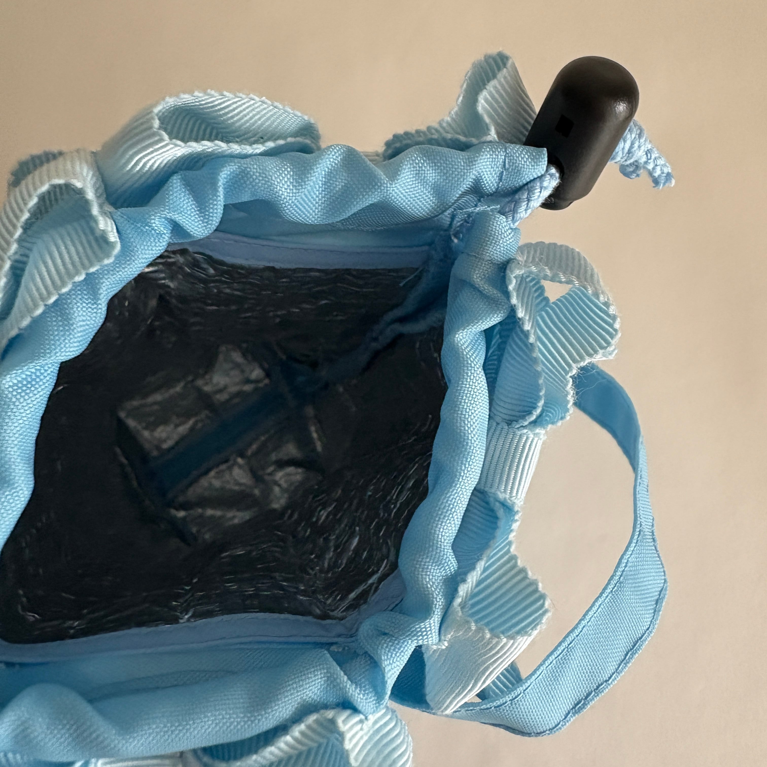 handmade★ペットボトルホルダー (リボン・ブルーアッシュ) 水色☆500ml対応ペットボトルホルダー(水色リボン) | LeSel