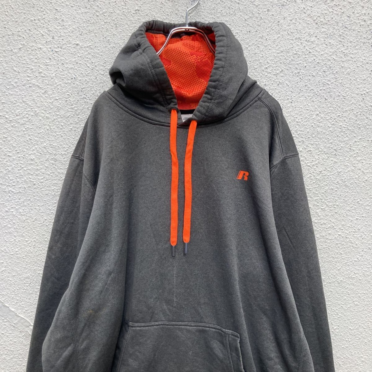 RUSSELL ロゴ スウェット パーカー 2XL グレー オレンジ ラッセル 