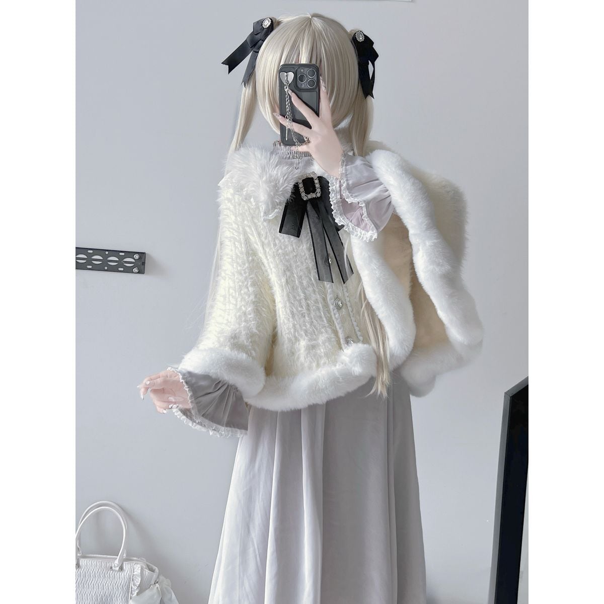 最高級⭐️極美品　Rene チンチラファー　アンゴラ　ツイード　ケープコート　36 楽天市場】【4h限定20%off】ナチュラル チンチラ ファー ケープ