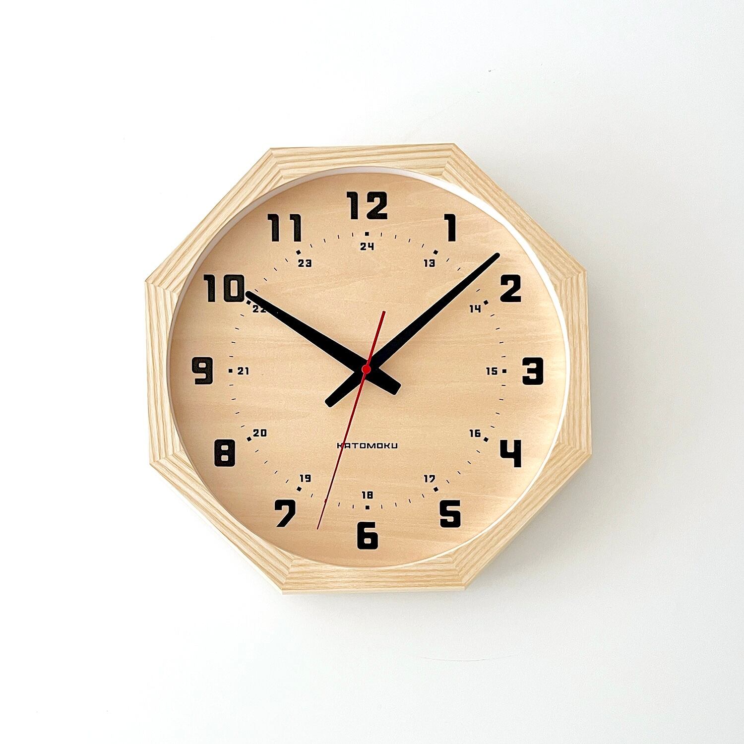 KATOMOKU muku clock 8 八角形 ナチュラル km-81NA8 | 加藤木工株式