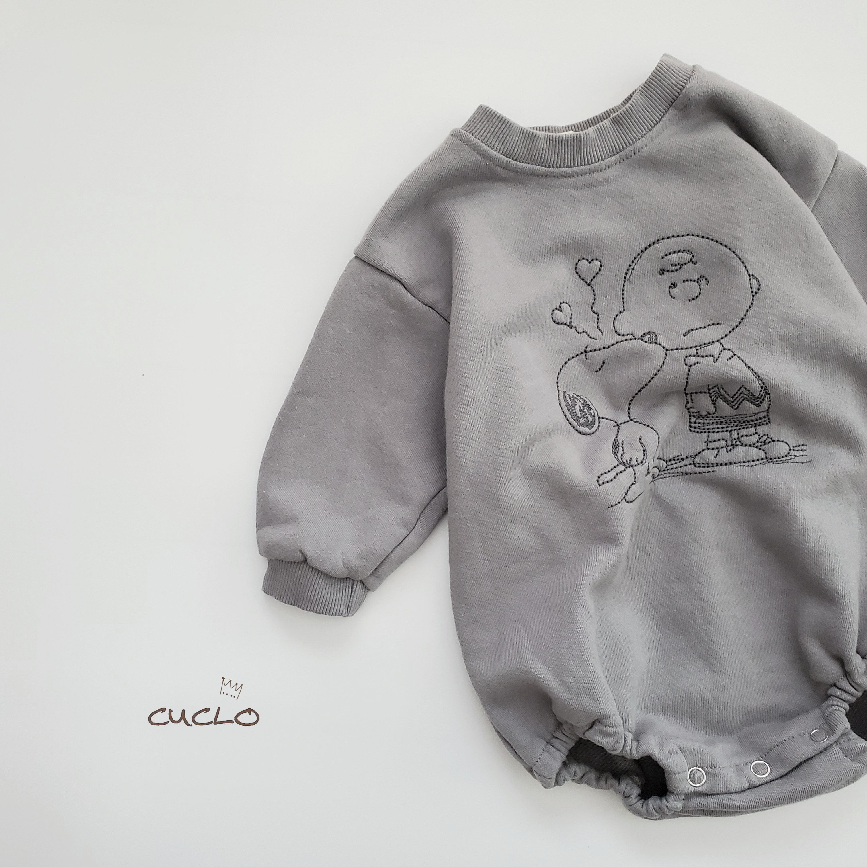 送料無料 即納 Chuuuスヌーピースウェットロンパース Hyvaa Cuclo きゅくろ 韓国子供服ネットショップ