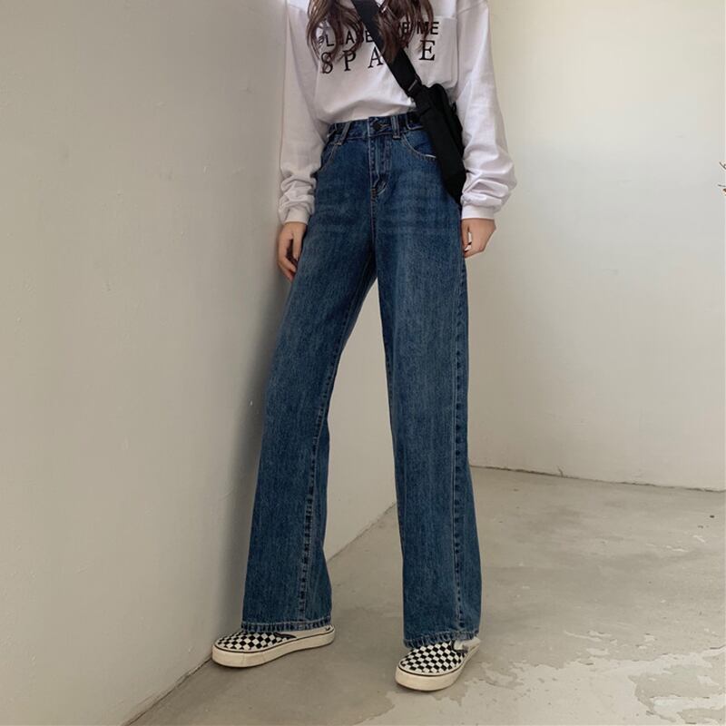 ジーンズレディース2020年春秋新作ルーズ、シン、ハイウエスト、ストレート、ドレープ、ワイドレッグ、モップロングパンツ 1号婦人33284129970