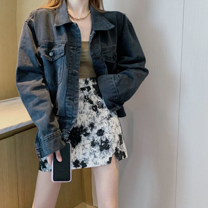 スタイルスタンダードルーズジャケット オータムグレートップス ロング レトロ ストリート 大人ガーリー スウィート キュート カジュアル 秋物 ガールズファッション35246782033