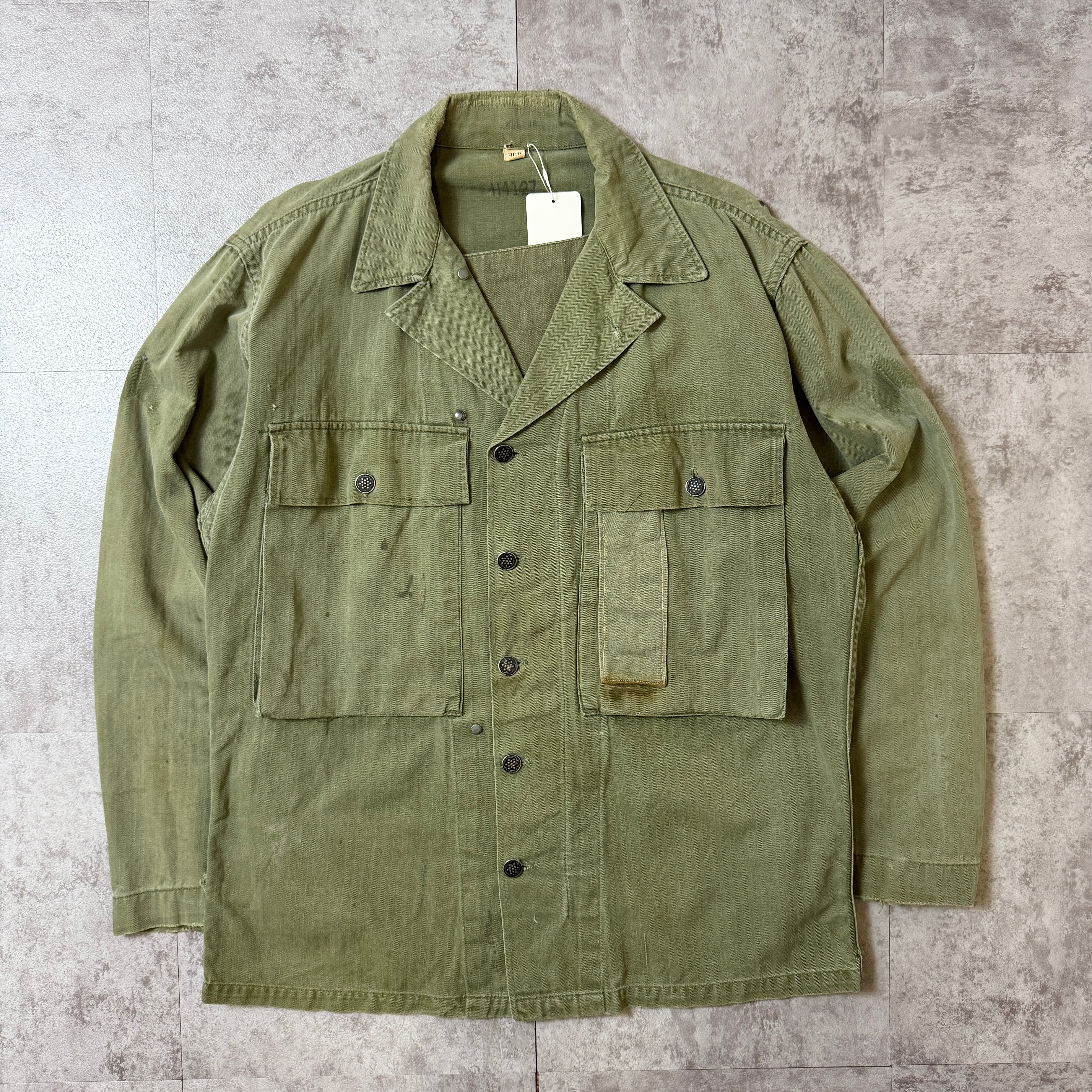 US.ARMY◇M-43/40sVINTAGE/HBTジャケット/13スターボタン/ガスフラップ