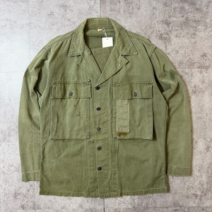 40's M-43 HBT Shirt Jacket US-ARMY 40年代 アメリカ軍 ヘリンボーン シャツ ジャケット ミリタリー ヴィンテージ ビンテージ  TT2026-0033