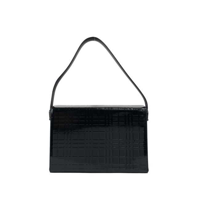 BURBERRY バーバリー セミショルダーバッグ ブラック レザー チェック vintage ヴィンテージ オールド rx4v5y