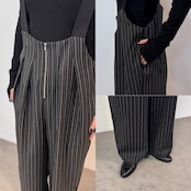 【鹿児島先行販売】ピンストライプサロペットPT/ブラック