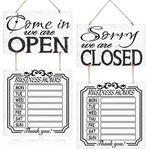 Business Hours Sign Open and Closed Sign ビジネスアワー Business Hours Sign Open and Closed Sign ビジネスアワー