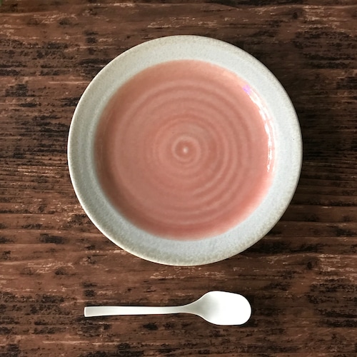 ローゼ　6.0平皿　19cm   中皿　和食器　ピンク　カフェ食器