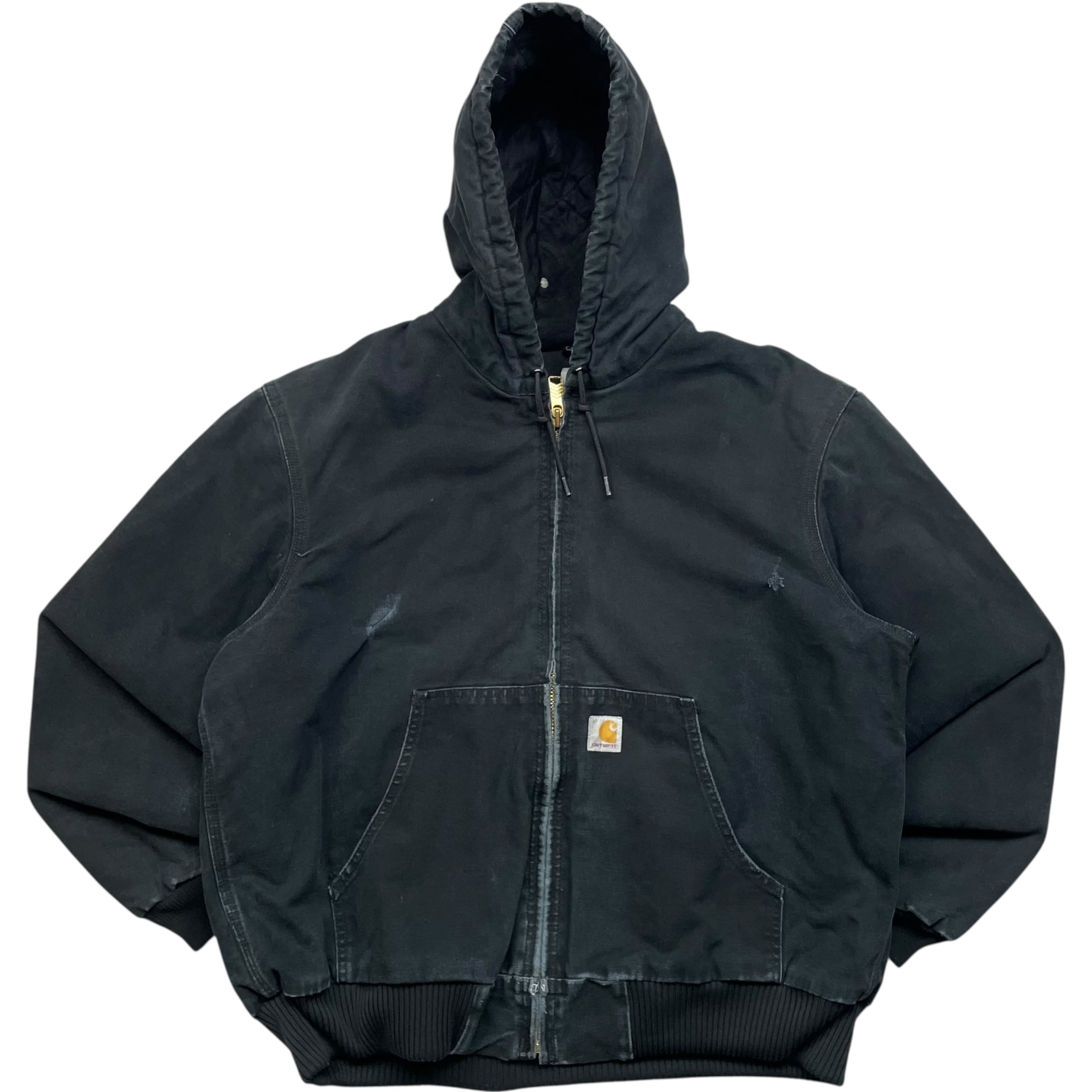 《L》Carhartt カーハート ダックジャケット アクティブジャケット 裏地キルティング ブラック USA製 no.8762
