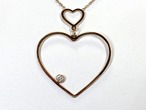 オリバーウェバー ステンレススチール316L製 クリスタル ネックレス Point Heart ローズゴールドカラー