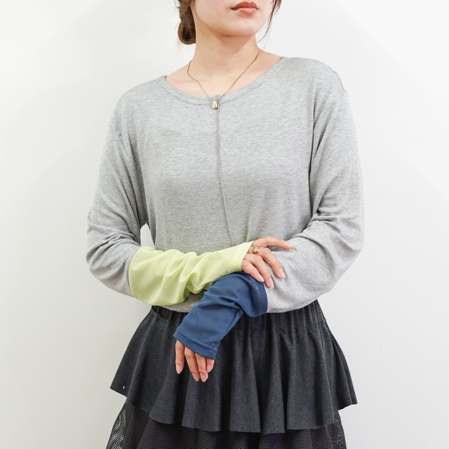 バイカラーシアースリーブやわらかカットソー