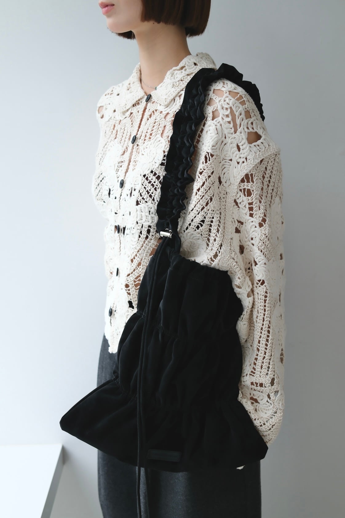 CONTROL FREAK Gathered Flat 2-Way Bag ギャザーフラット2wayバッグ Black