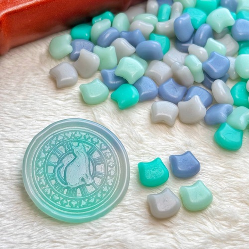 【4種】キャットシルエット　キトゥンブルー【約100粒】SWB-CATS３