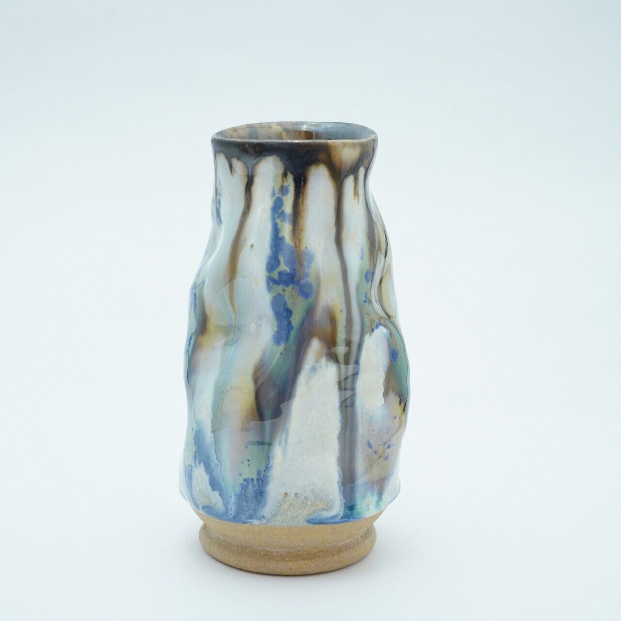 【中橋一彰】湊三彩花入 大