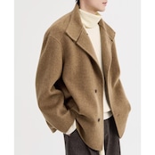 ボタンフロント ヒップ丈ジャケット af0438