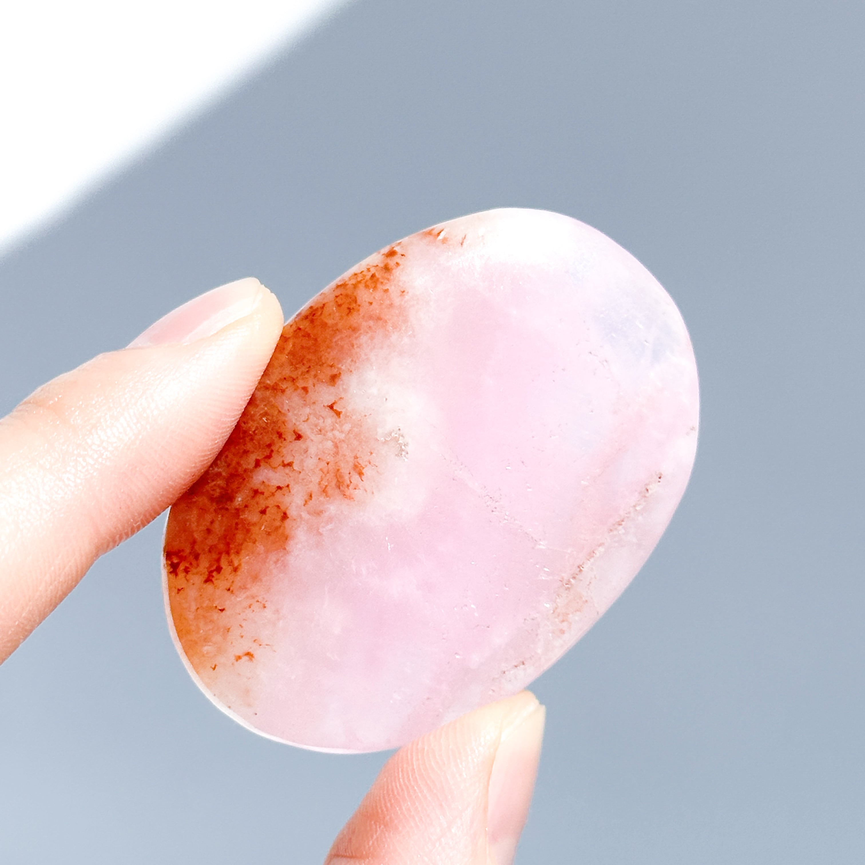 高品質】ピンクアラゴナイト パームストーン 82◇Pink Aragonite Palm
