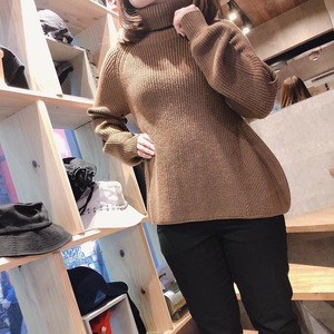 【ブラウン】ニット 長袖 タートル ウール レディース Ｏｄｏｕｒ オウダー Turtle neck sweater