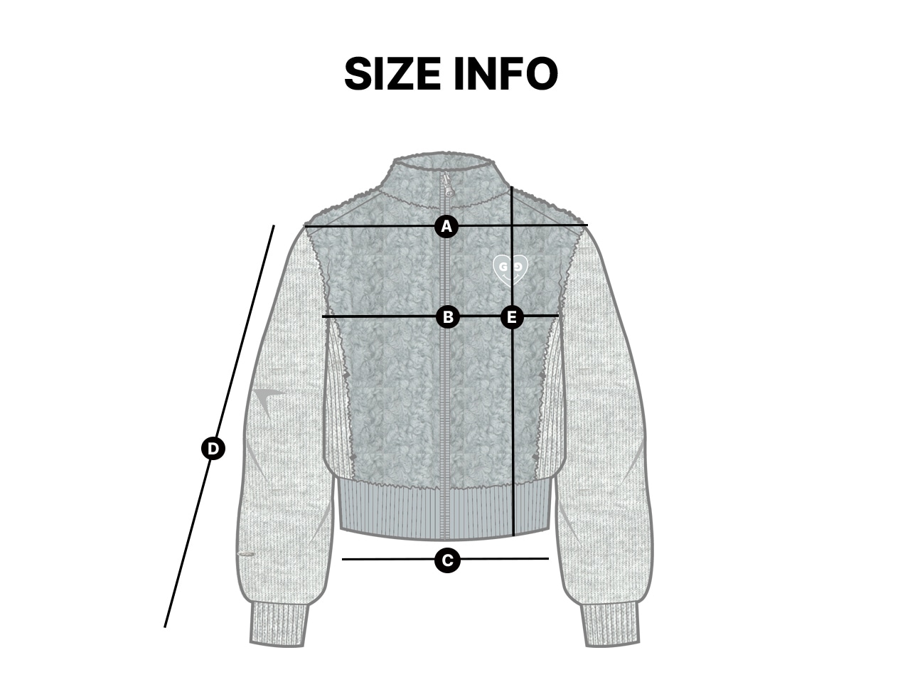 GOXO ゴーエックスオー スマイルハートダンブルジップアップジャンパー グレー