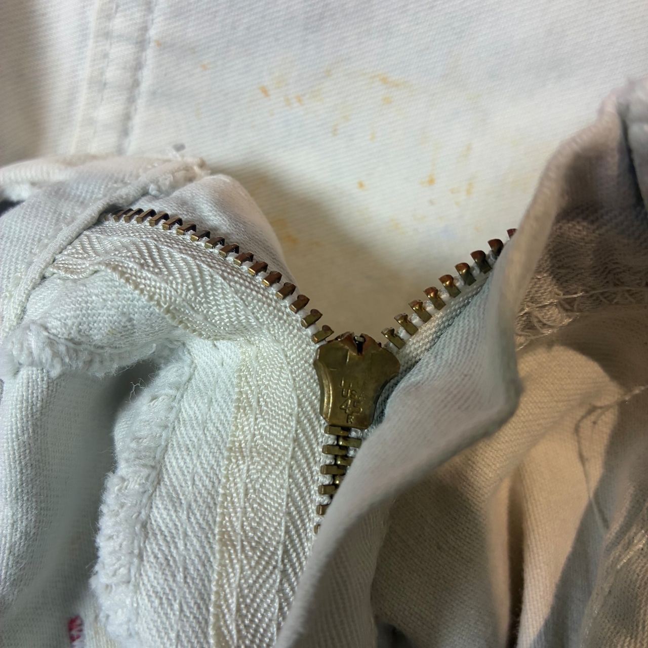 90s USA製　Carhartt ダブルニーペインターパンツ　白　コットンワークツイル　カーハート