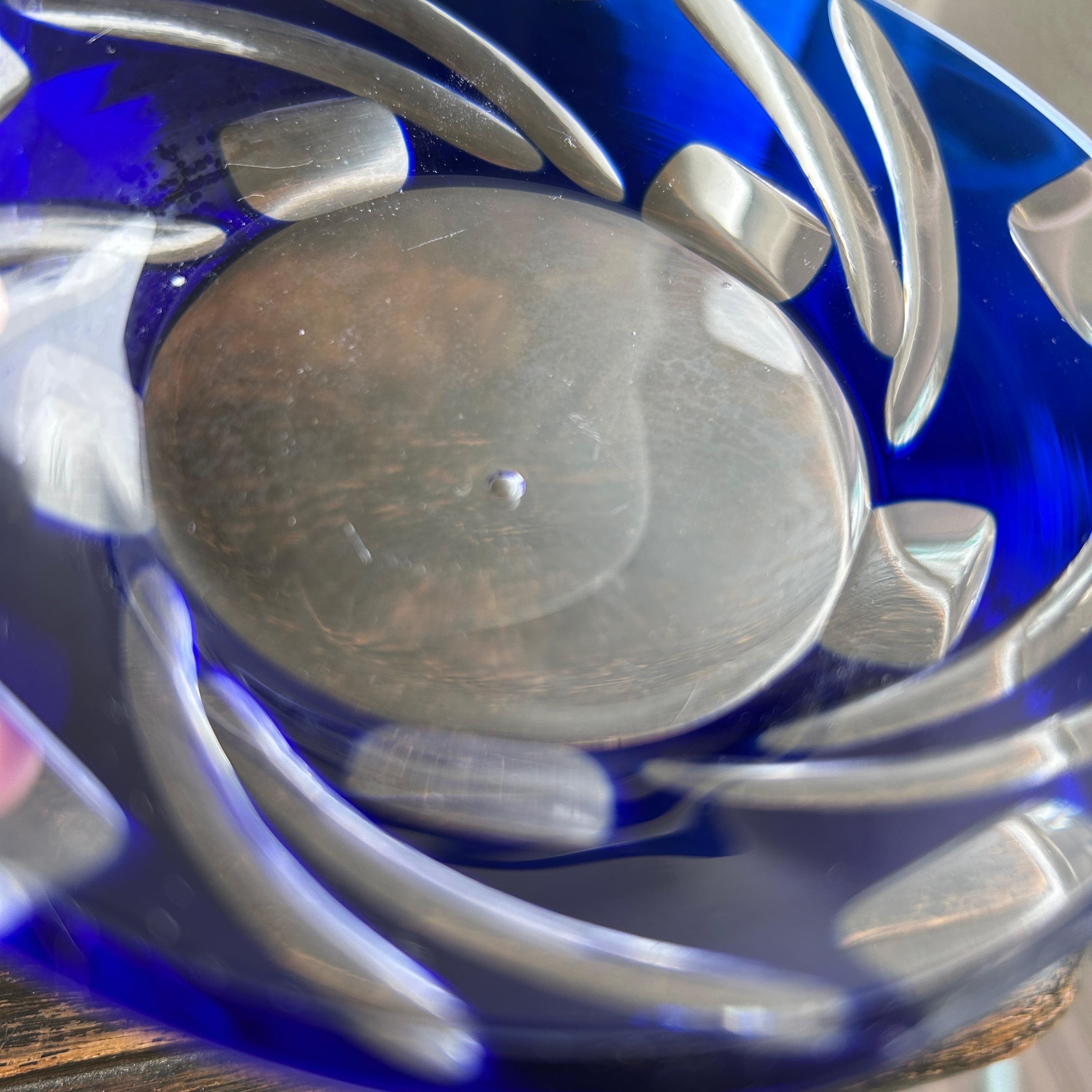 ヴィンテージ  被せガラスのグラス＆ソーサーセット