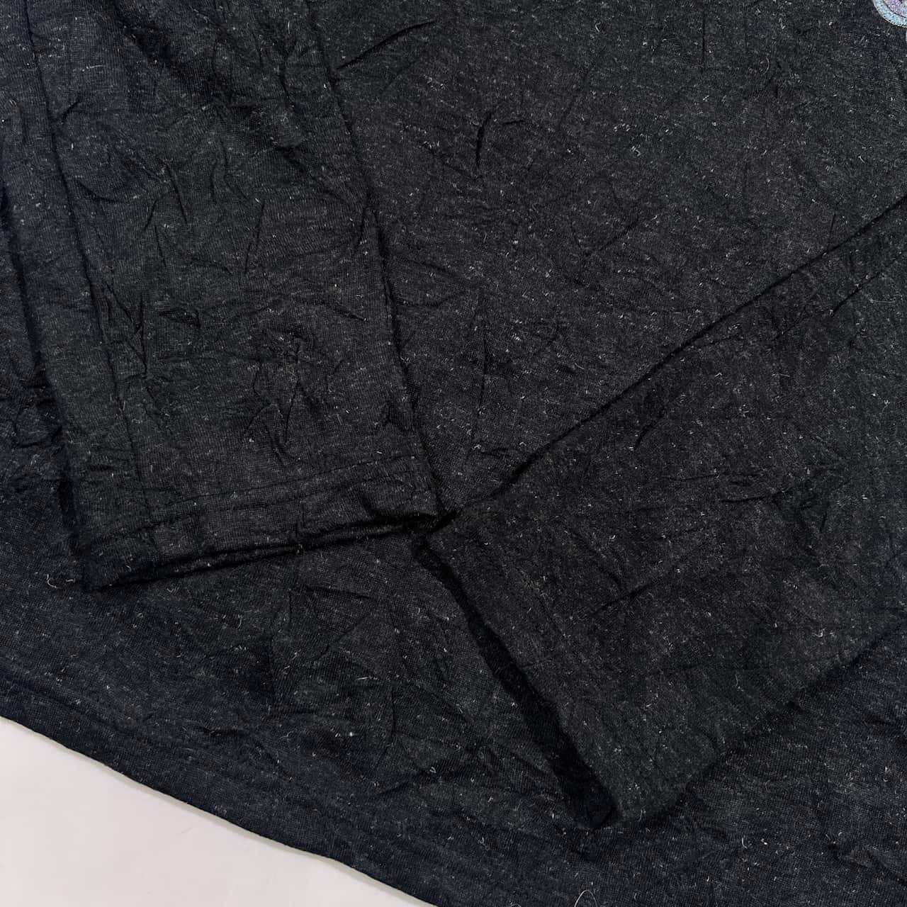 TORNADO MART トルネードマート シワ加工 刺繍 Vネック 長袖 カットソー /ダークグレー レディース