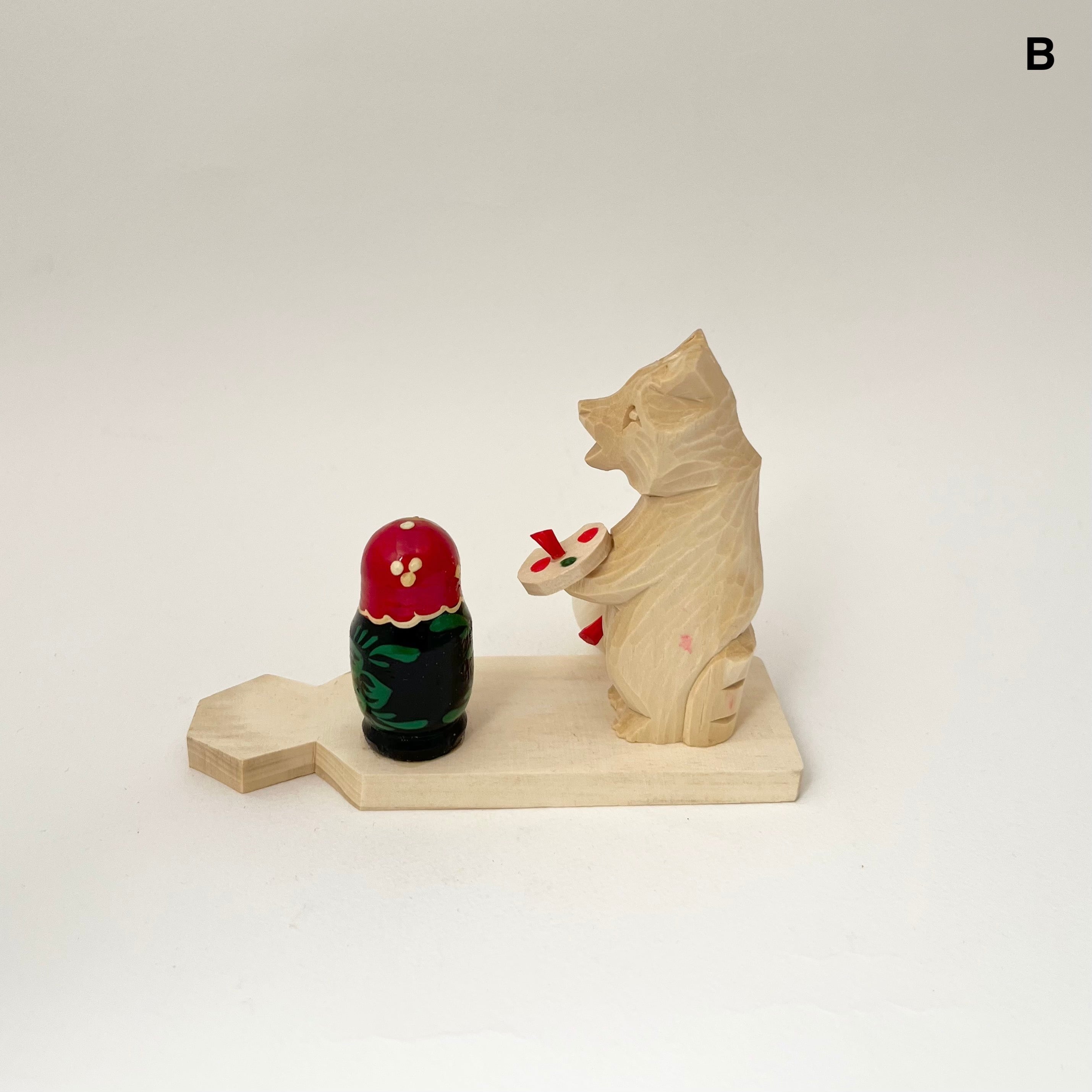 ボゴロツコエ木地玩具「クマのマトリョーシカ職人」いちご柄