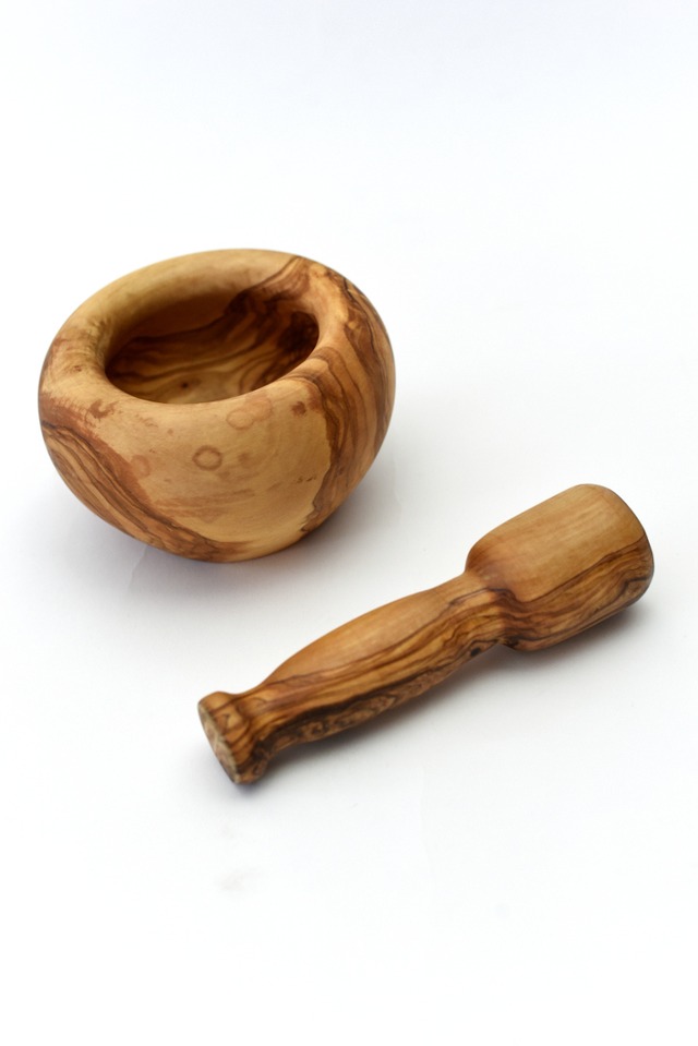 すり鉢　オリーブ木　12cm