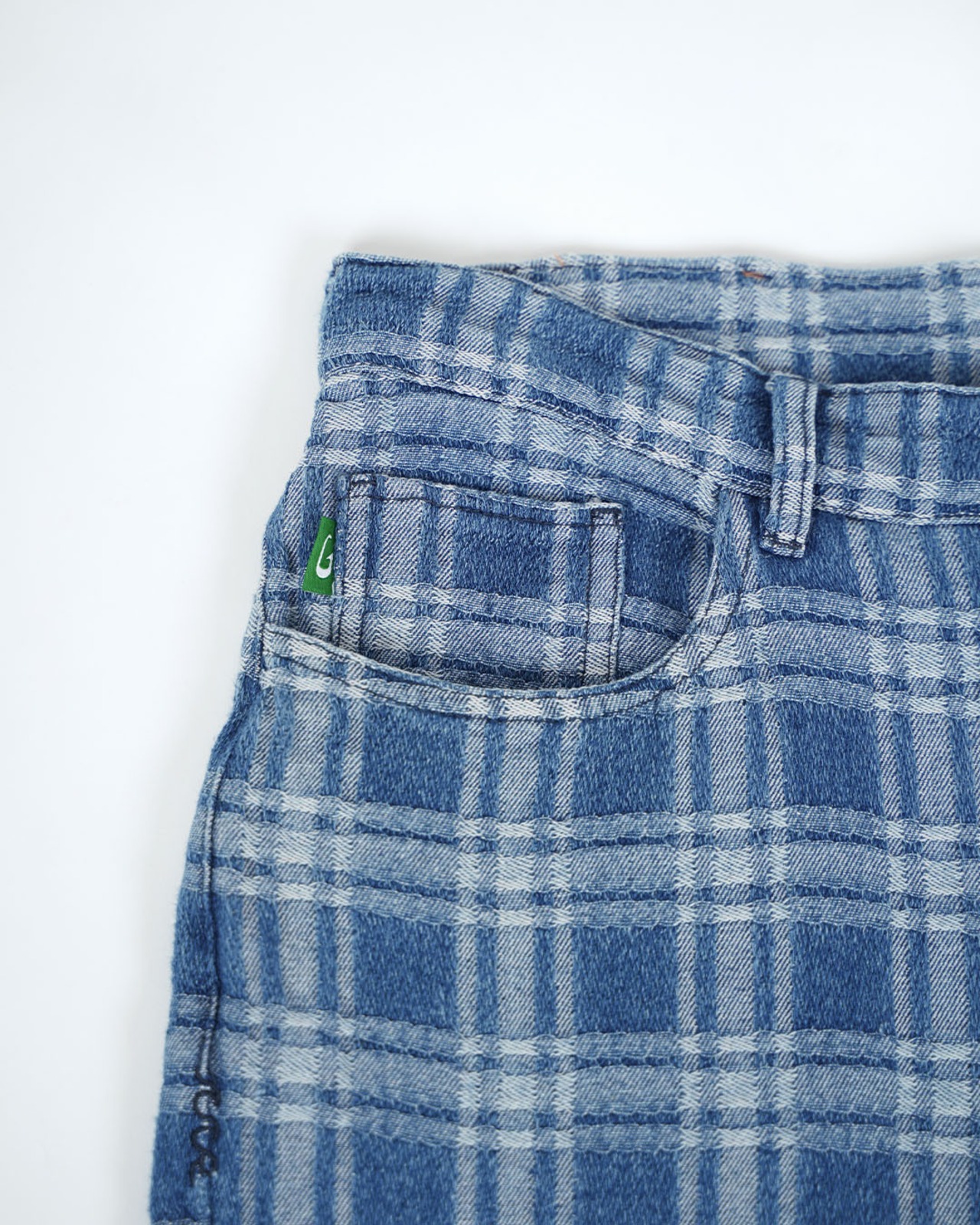 【#Re:room】CHECK DENIM WIDE PANTS［REP331］