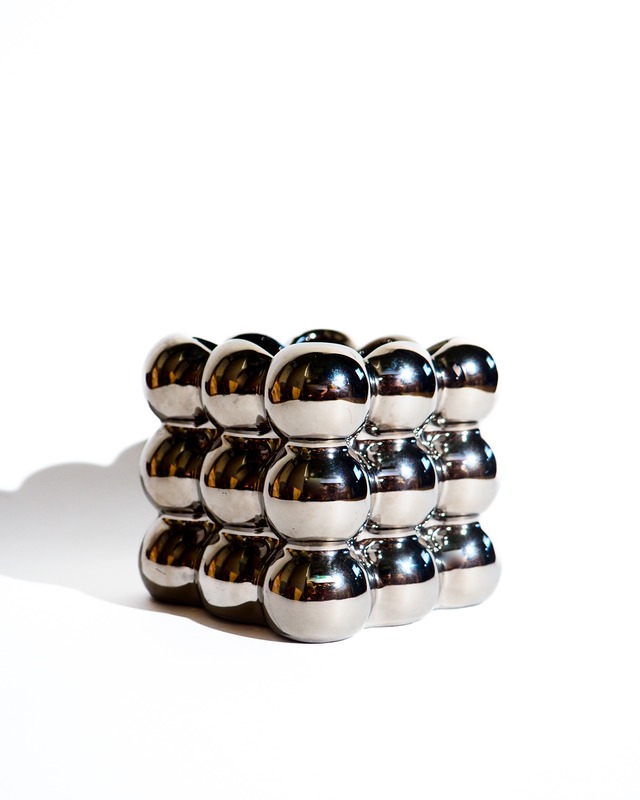 Silver Spherical Geometric Trinket Box