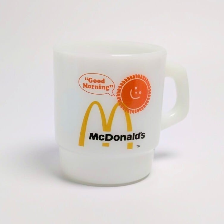 ☆ VINTAGE 1960-mid1970☆【 McDonald's / マクドナルド 】〚A〛Fire-King ( ファイヤーキング ) / McDonald's マグカップ / 1960年代〜1970年代中後期〚アメリカン雑貨 アメトイ〛