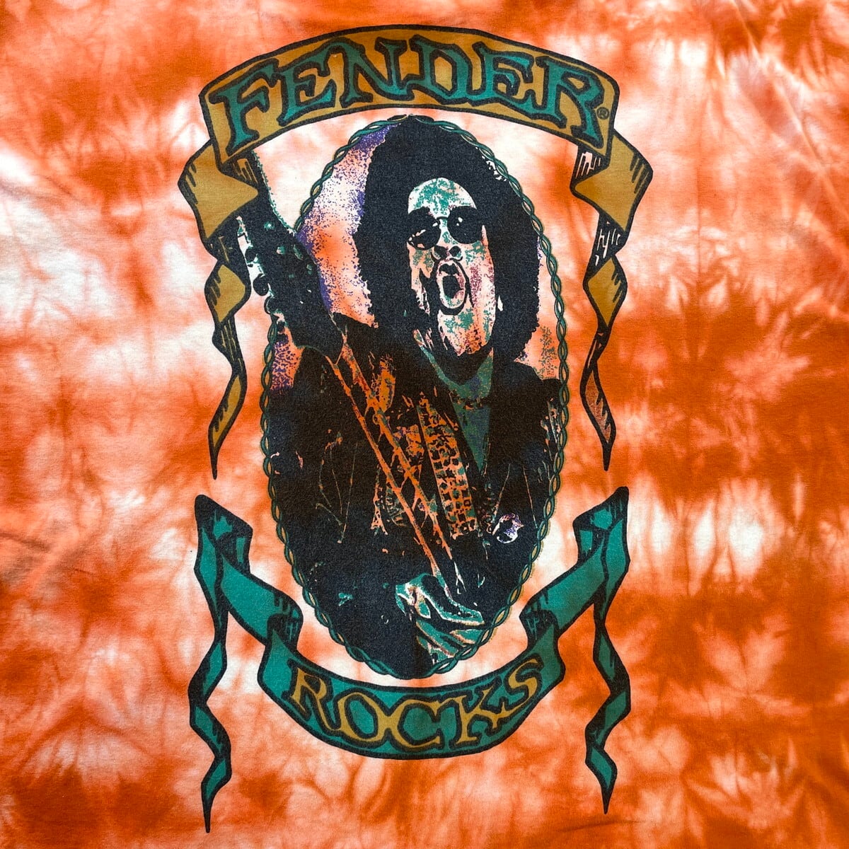 90年代 FENDER フェンダー タイダイプリントTシャツ ジミ