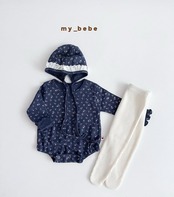 韓国子供服 / Mybebe / フラワーカラースーツ(ボンネット付き) / ベビー *S(6ヵ月)~Ⅿ(12ヵ月)*
