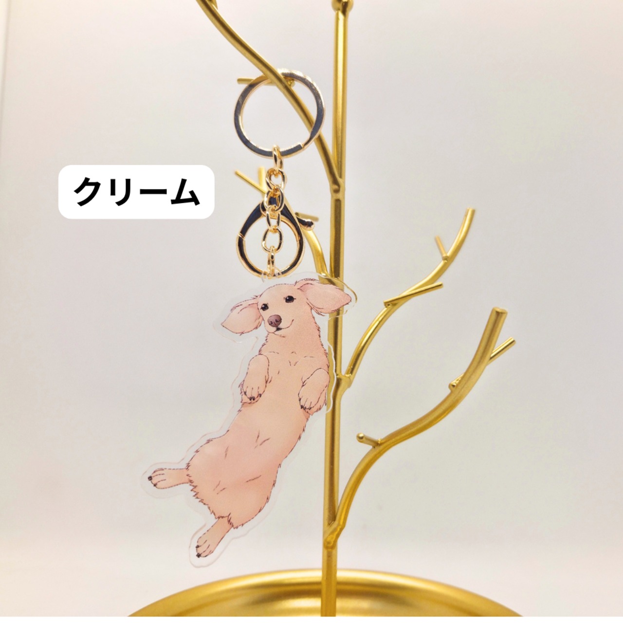 【ダックスフンド】へそ天アクリルキーホルダー｜全6色｜手描きイラスト｜送料無料 画像2