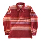 JC Penney Velour Pullover Shirt / Border / M / 70s