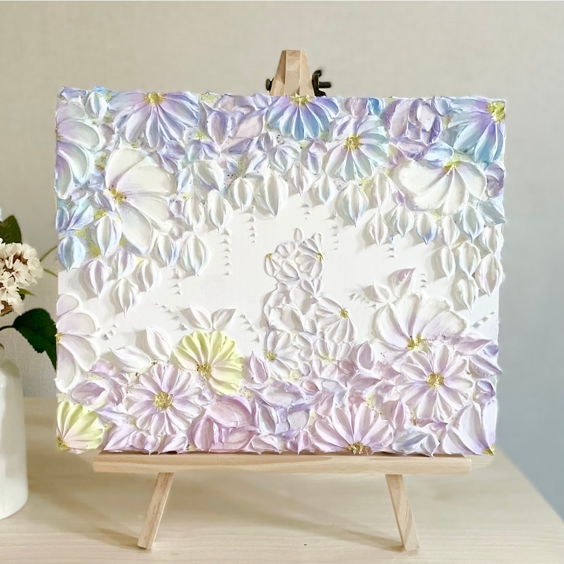「花鏡の波紋」25㎝【初回限定価格】花のテクスチャーアート　玄関インテリア 花鏡の波紋」25㎝【初回限定価格】花のテクスチャーアート 玄関