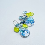 本物のお花を使った　わすれな草のつぶつぶサークルピアス イヤリング  ブルー