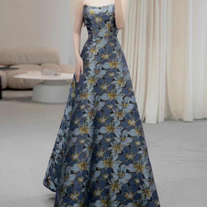 ジャガードイブニングドレス D0229