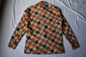1970s England Orange-base Spiral Pattern Shirt