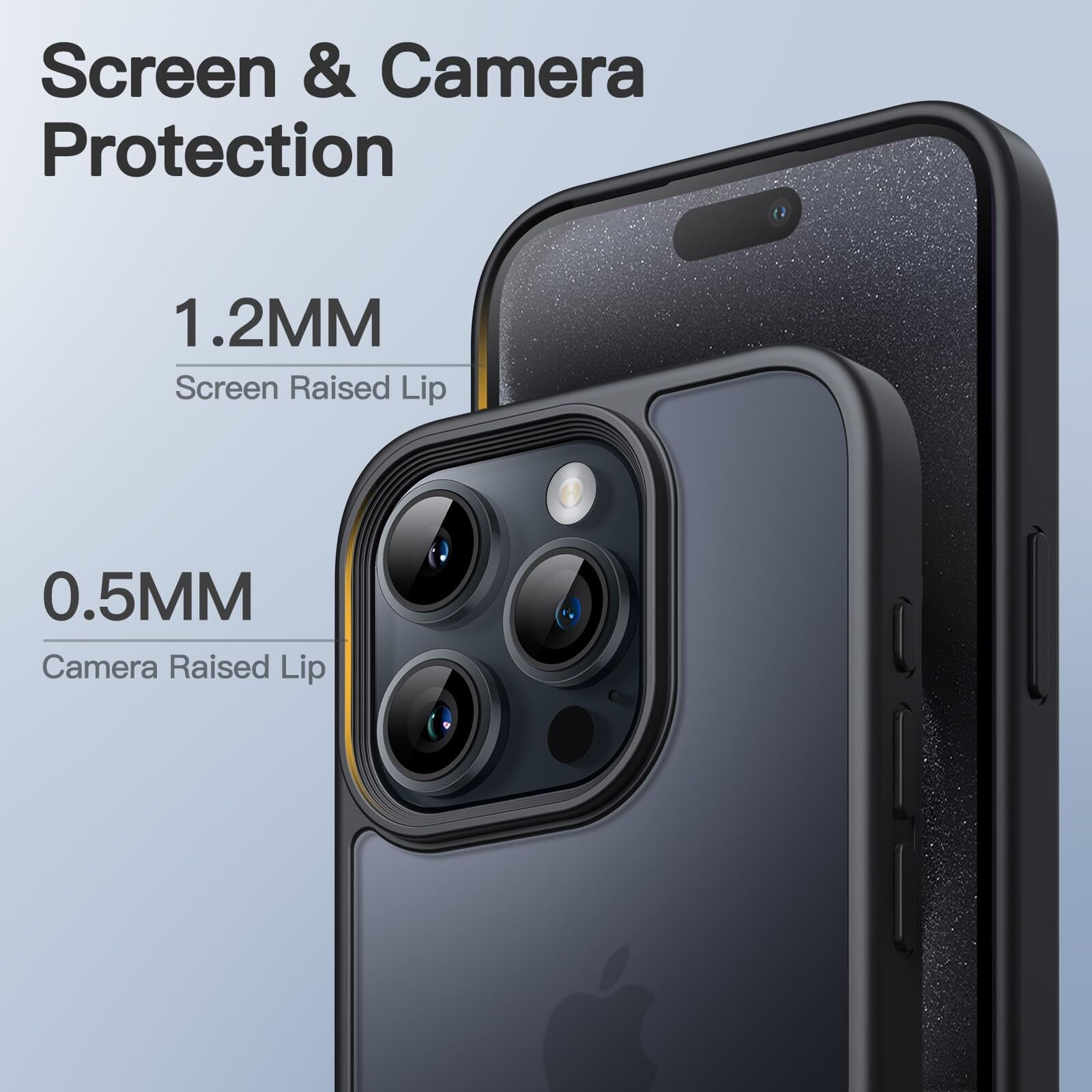 JETech マットケース iPhone 15 Pro 6.1インチ用 耐衝撃性ミリタリー
