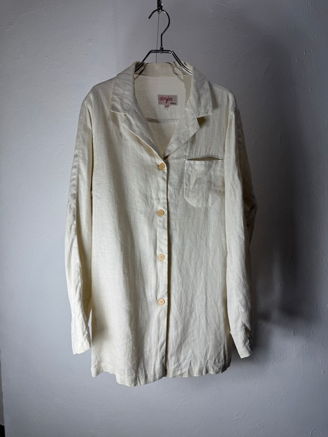 90s EUR Linen Open Collar jacket