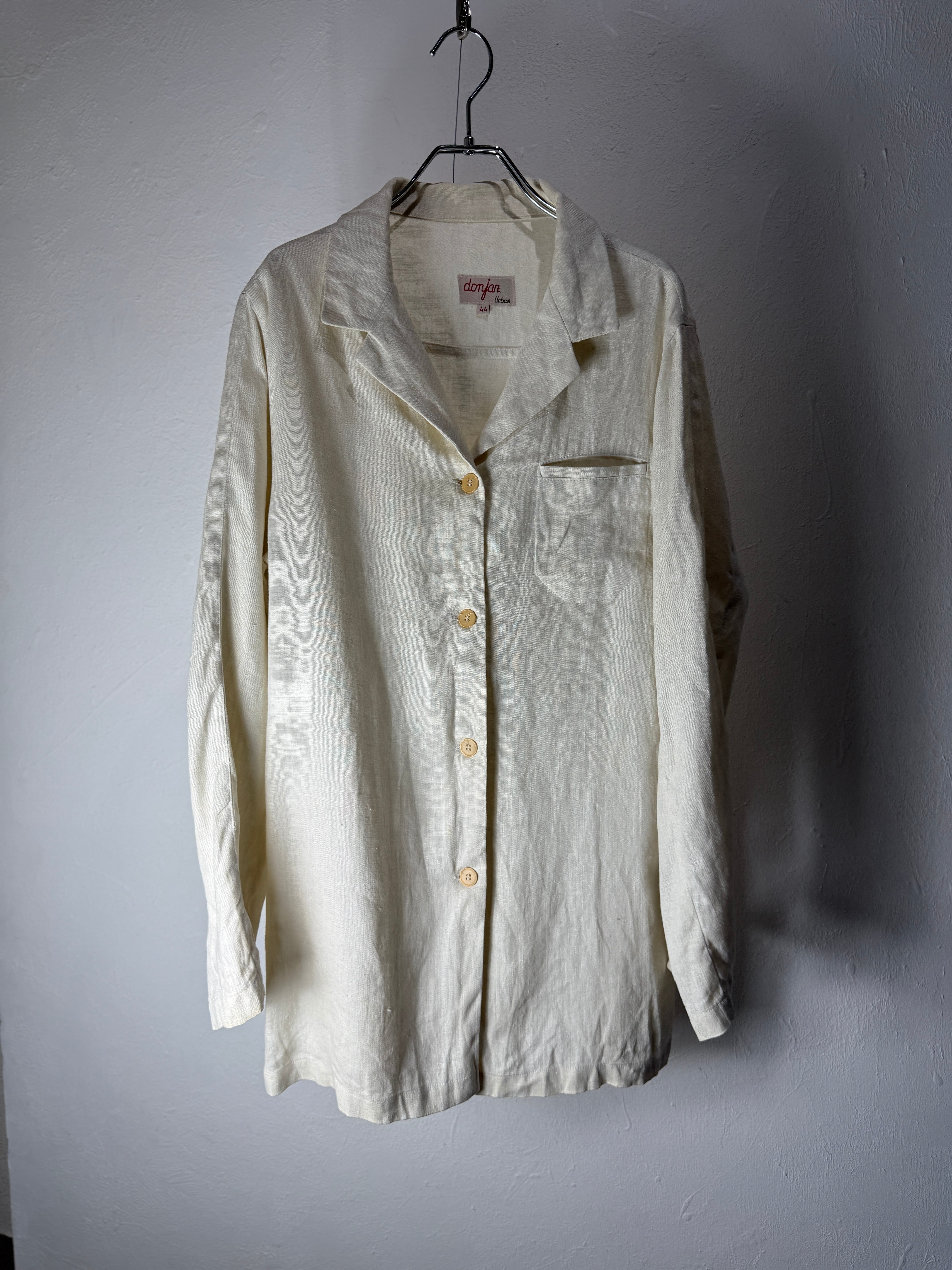 90s EUR Linen Open Collar jacket
