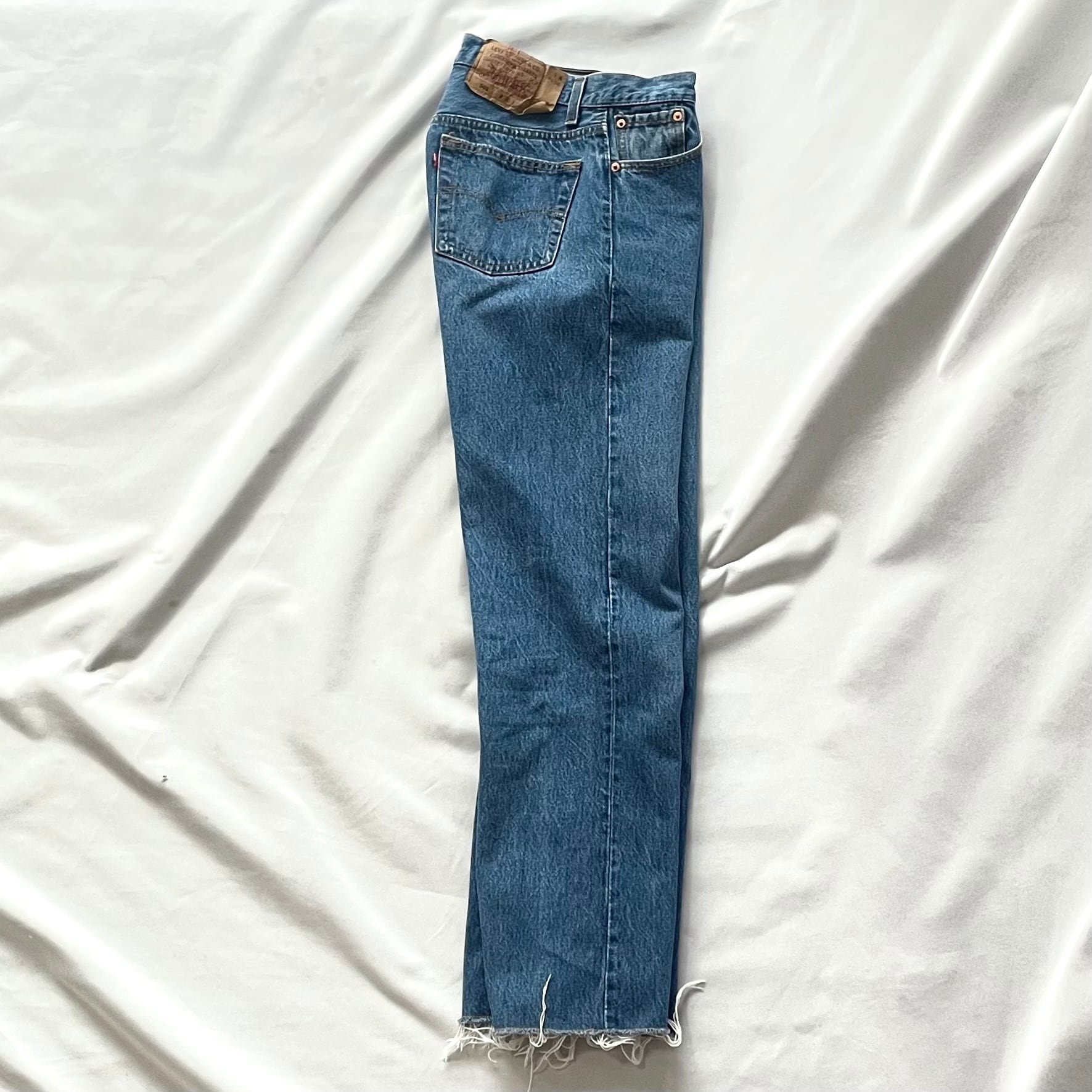 90s USA Levi's 501 denim pants アメリカ製リーバイス裾カットオフ 