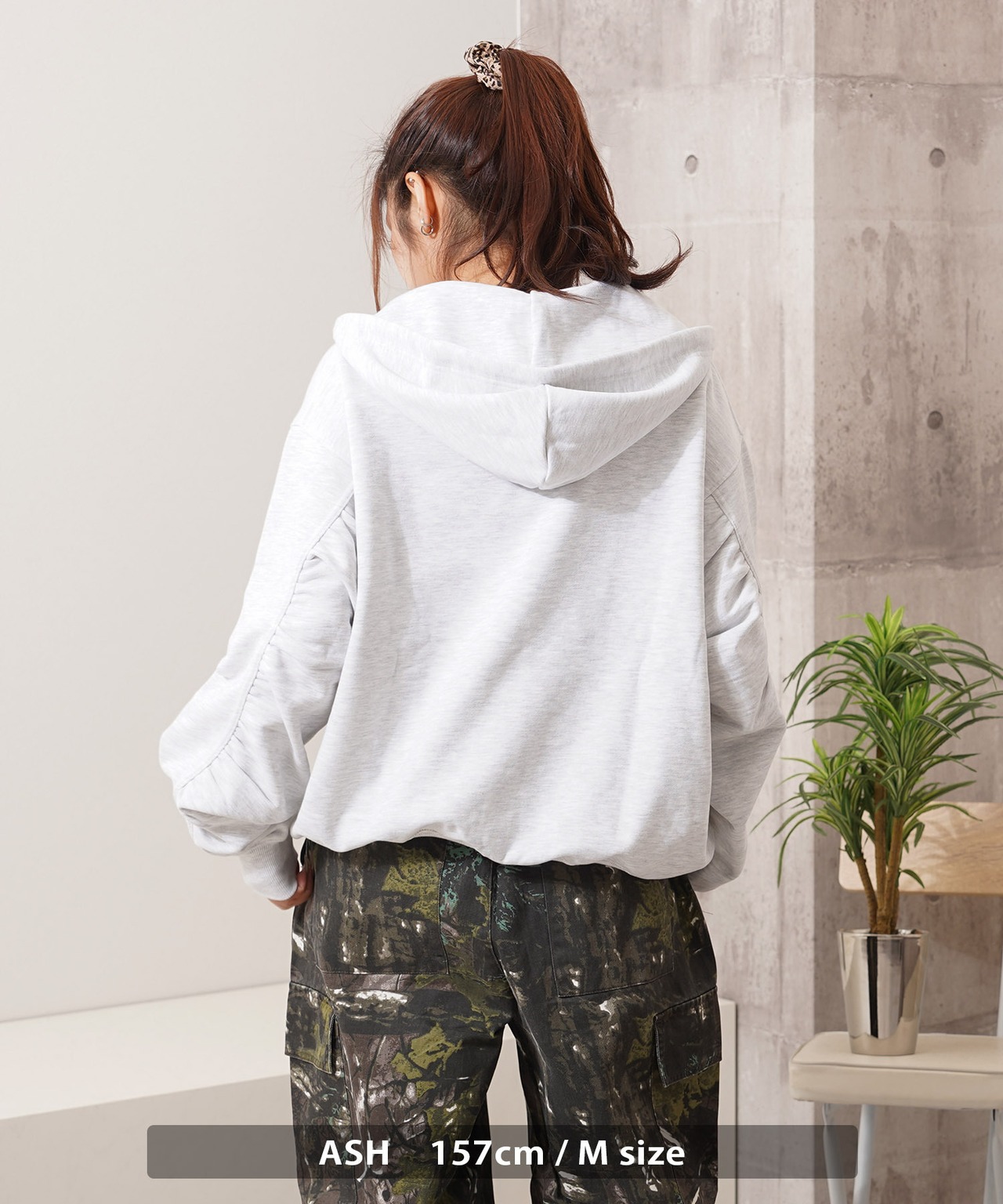 ◆バルーンスリーブ ボックス ジップパーカー◆sb-g9462652h