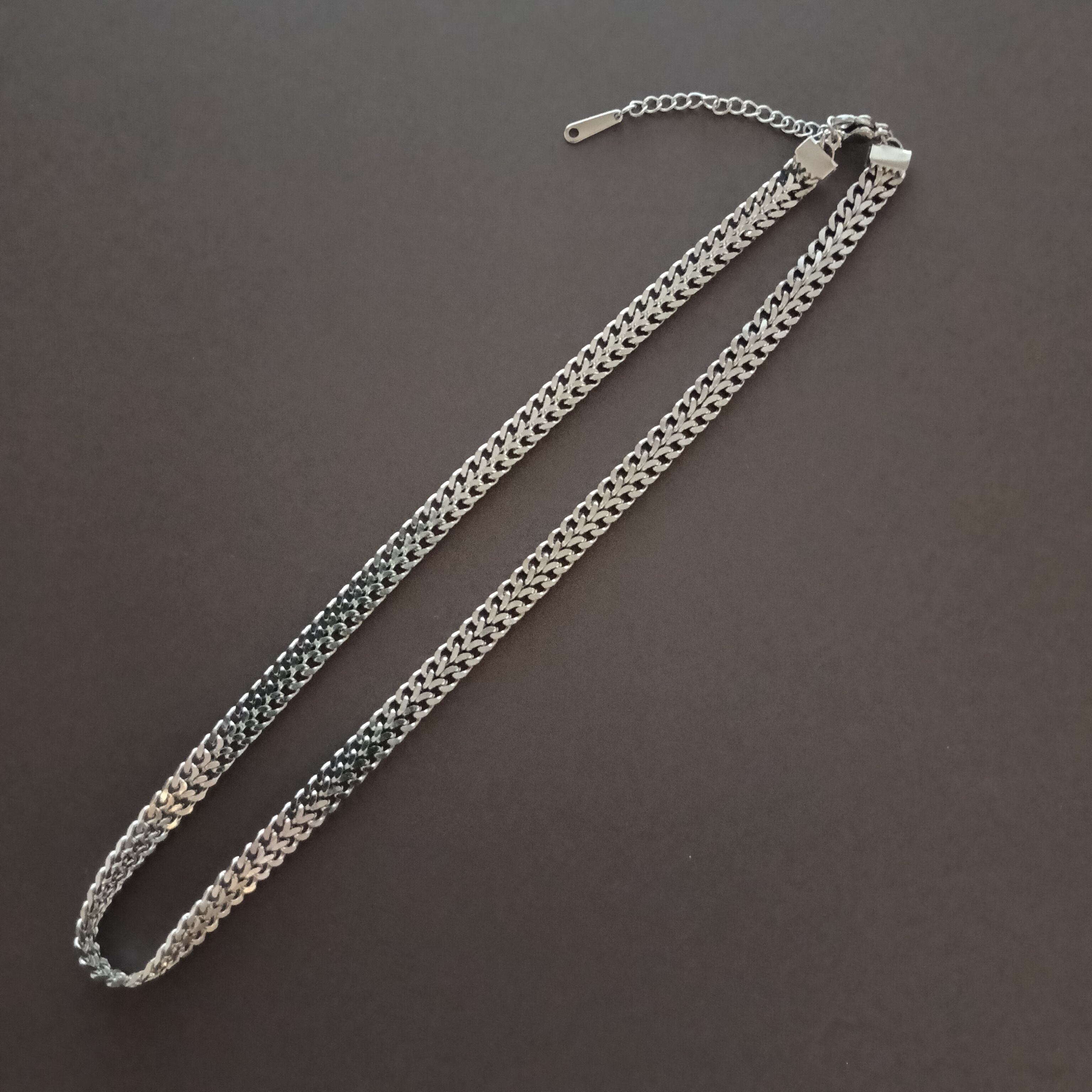 CNK-88B ナバホパール シルバービーズネックレス 40cm 燻しあり