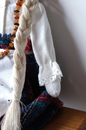 Handmade Lithuanian lady with linen plaits