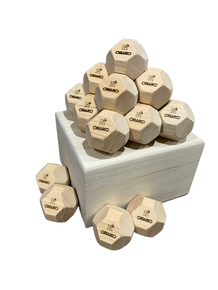 脳トレ積み木ブロックOHAKO［スタンダード ロゴ刻印］ 18個 桐箱入