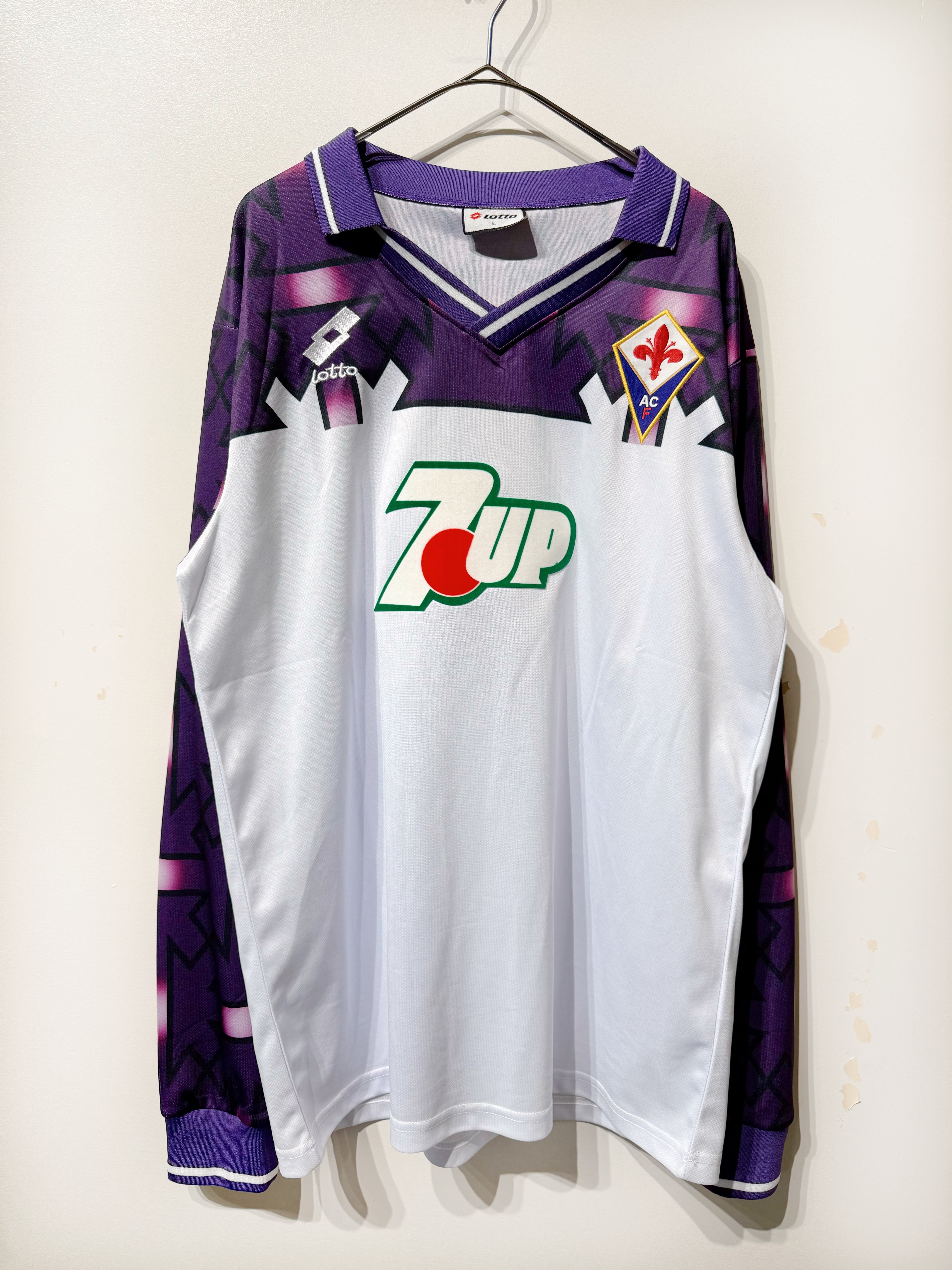(CS2044) 92/93 Fiorentina away long sleeve game shirt