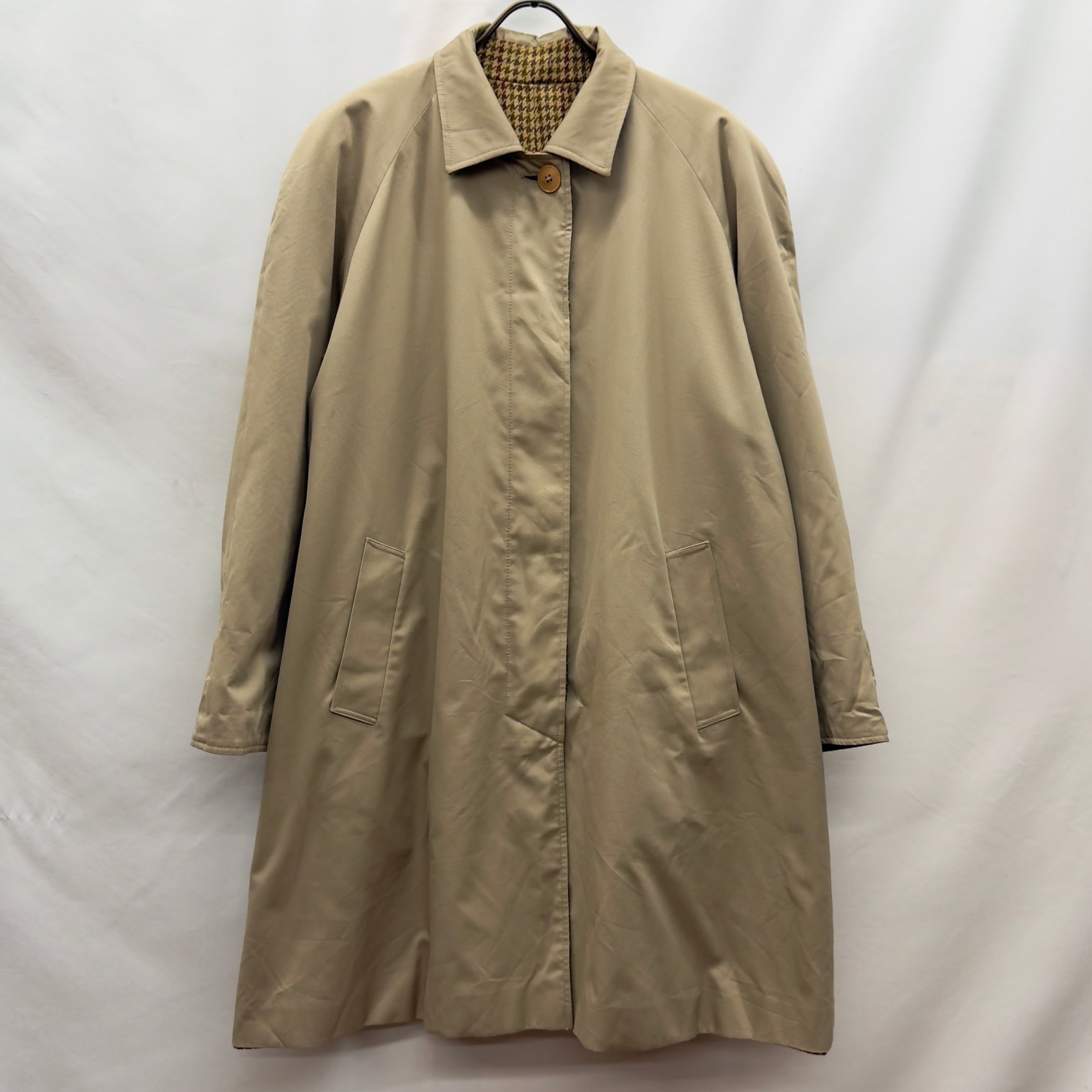 Aquascutum リバーシブル　コート　ヴィンテージ Aquascutum】アクアスキュータム リバーシブルコート 千鳥柄 ベージュ