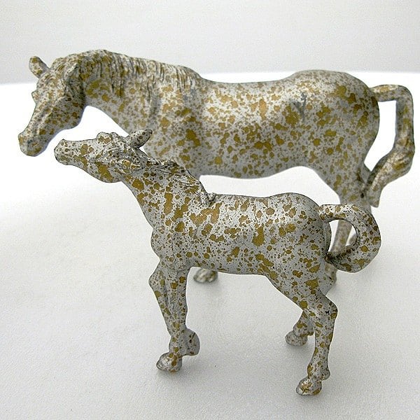 親子馬 平松宏春 金工芸 置物 親子馬 平松宏春 金工芸 置物